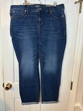 Torrid Boyfriend Dark Blue Cropped Stretch Jeans